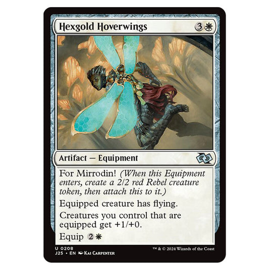 Hexgold Hoverwings 0208 card from the Magic The Gathering set Foundations Jumpstart