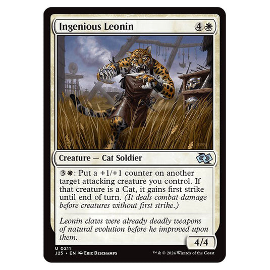 Ingenious Leonin 0211 card from the Magic The Gathering set Foundations Jumpstart