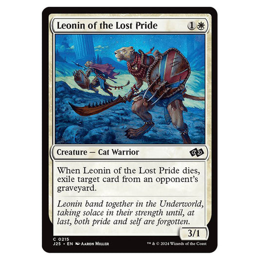 Leonin of the Lost Pride 0215 card from the Magic The Gathering set Foundations Jumpstart