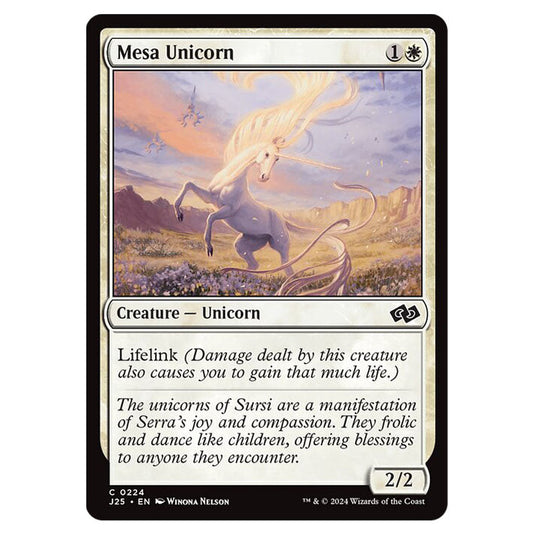 Mesa Unicorn 0224 card from the Magic The Gathering set Foundations Jumpstart