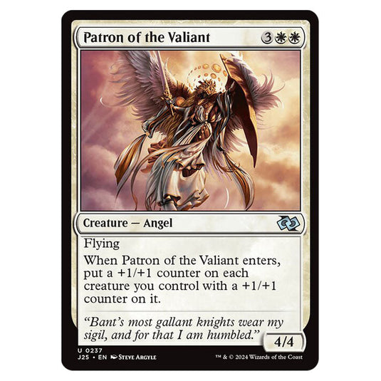 Patron of the Valiant 0237 card from the Magic The Gathering set Foundations Jumpstart