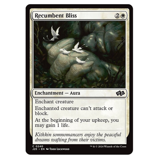 Recumbent Bliss 0240 card from the Magic The Gathering set Foundations Jumpstart