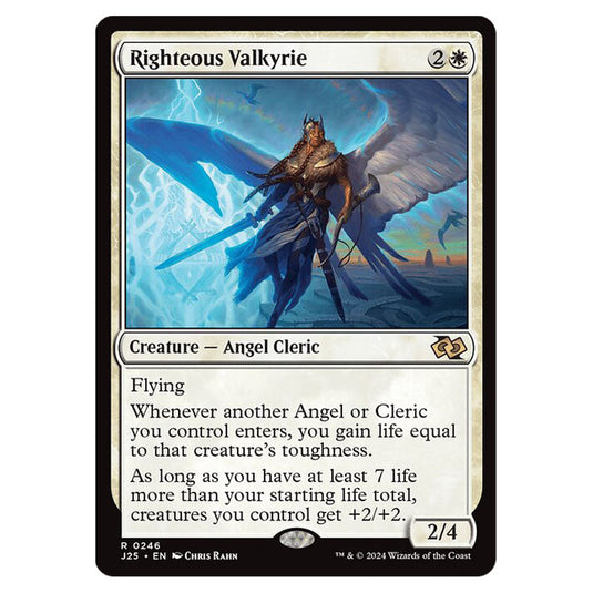 Righteous Valkyrie 0246 card from the Magic The Gathering set Foundations Jumpstart