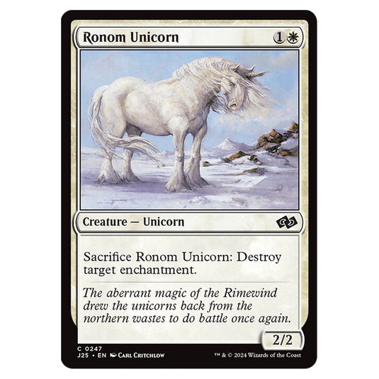 Ronom Unicorn 0247 card from the Magic The Gathering set Foundations Jumpstart