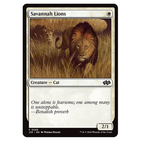 Savannah Lions 0249 card from the Magic The Gathering set Foundations Jumpstart