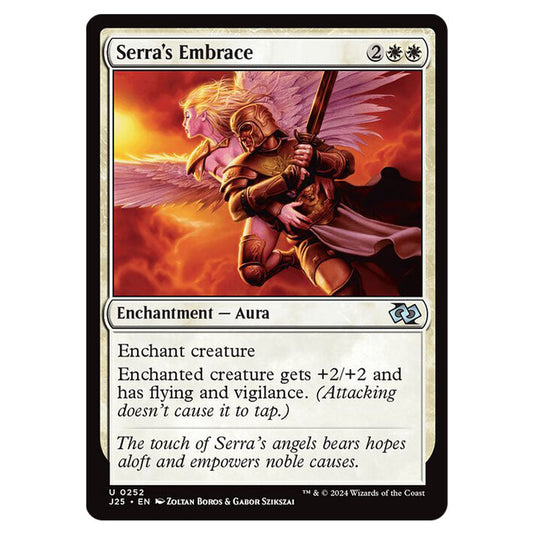 Serra's Embrace 0252 card from the Magic The Gathering set Foundations Jumpstart