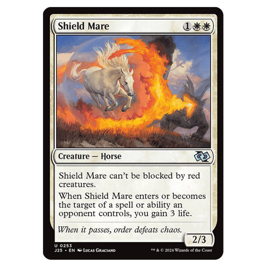 Shield Mare 0253 card from the Magic The Gathering set Foundations Jumpstart