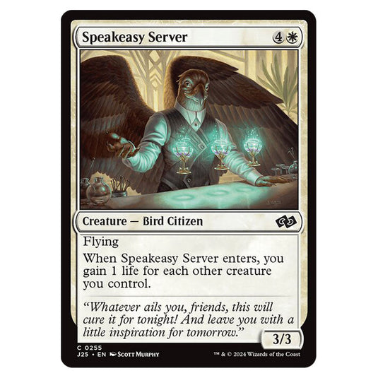 Speakeasy Server 0255 card from the Magic The Gathering set Foundations Jumpstart