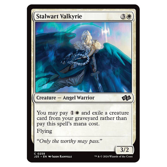 Stalwart Valkyrie 0258 card from the Magic The Gathering set Foundations Jumpstart