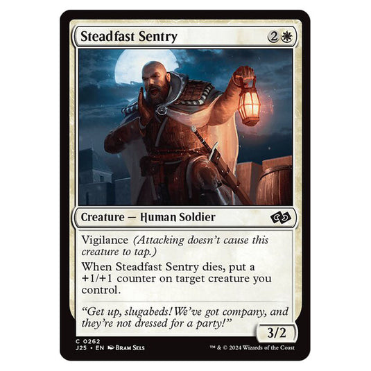 Steadfast Sentry 0262 card from the Magic The Gathering set Foundations Jumpstart