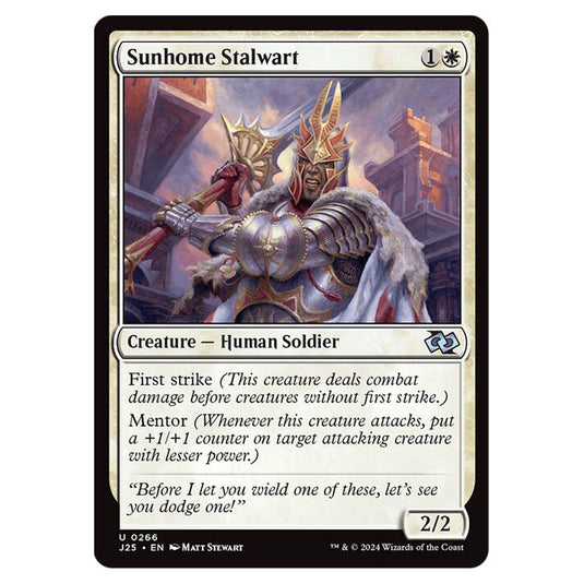 Sunhome Stalwart 0266 card from the Magic The Gathering set Foundations Jumpstart