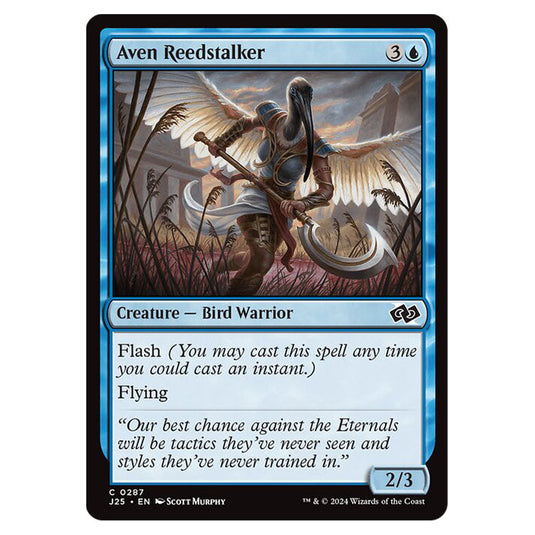 Aven Reedstalker 0287 card from the Magic The Gathering set Foundations Jumpstart