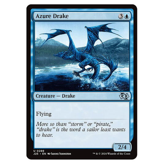 Azure Drake 0288 card from the Magic The Gathering set Foundations Jumpstart