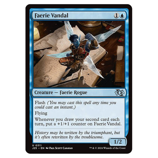 Faerie Vandal 0311 card from the Magic The Gathering set Foundations Jumpstart