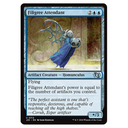 Filigree Attendant 0312 card from the Magic The Gathering set Foundations Jumpstart