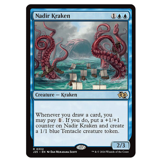 Nadir Kraken 0332 card from the Magic The Gathering set Foundations Jumpstart