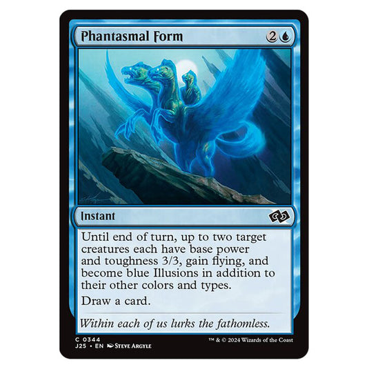 Phantasmal Form 0344 card from the Magic The Gathering set Foundations Jumpstart