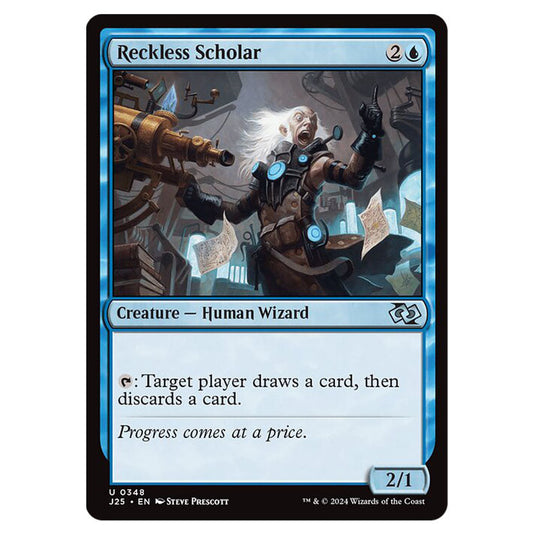 Reckless Scholar 0348 card from the Magic The Gathering set Foundations Jumpstart