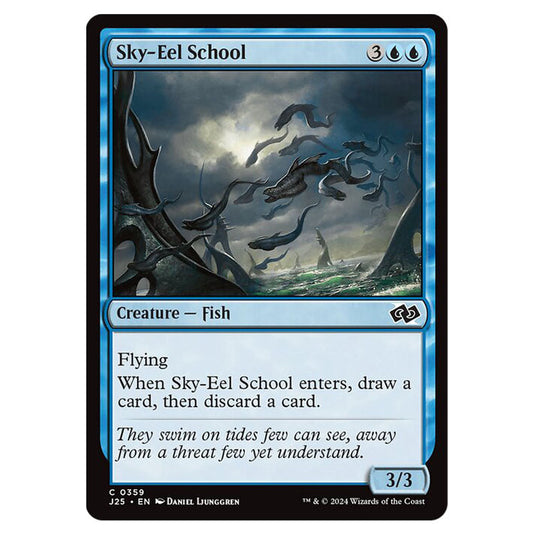 Sky-Eel School 0359 card from the Magic The Gathering set Foundations Jumpstart