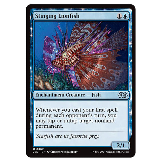 Stinging Lionfish 0367 card from the Magic The Gathering set Foundations Jumpstart