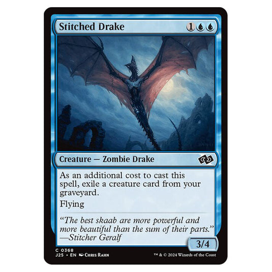 Stitched Drake 0368 card from the Magic The Gathering set Foundations Jumpstart