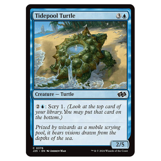 Tidepool Turtle 0376 card from the Magic The Gathering set Foundations Jumpstart