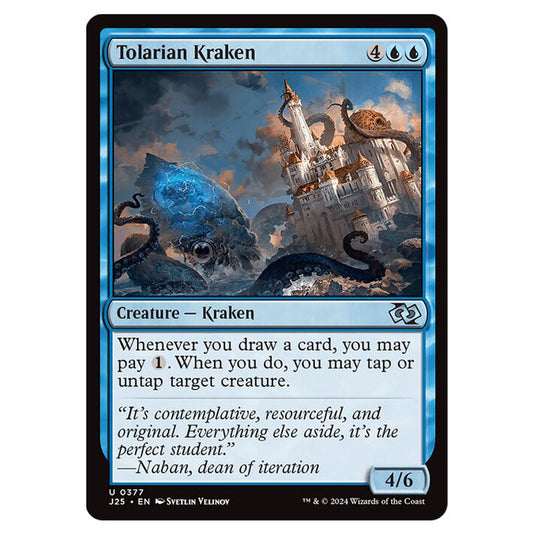 Tolarian Kraken 0377 card from the Magic The Gathering set Foundations Jumpstart