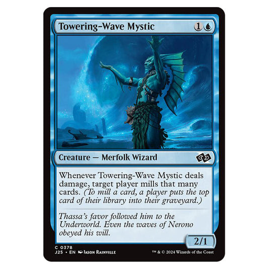 Towering-Wave Mystic 0378 card from the Magic The Gathering set Foundations Jumpstart