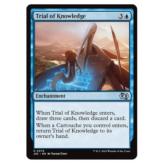 Trial of Knowledge 0379 card from the Magic The Gathering set Foundations Jumpstart