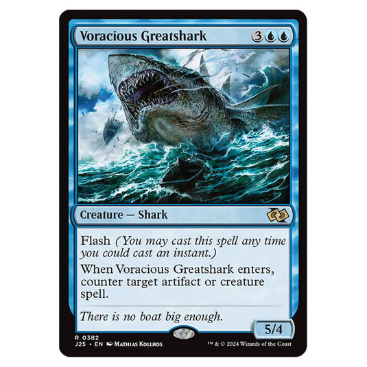 Voracious Greatshark 0382 card from the Magic The Gathering set Foundations Jumpstart