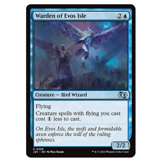 Warden of Evos Isle 0385 card from the Magic The Gathering set Foundations Jumpstart