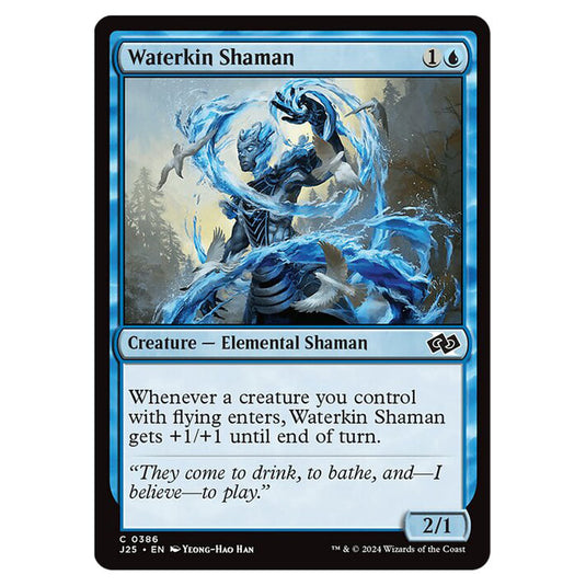 Waterkin Shaman 0386 card from the Magic The Gathering set Foundations Jumpstart