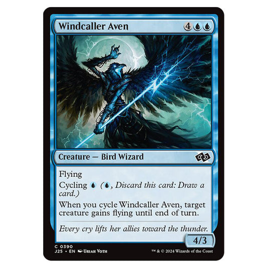 Windcaller Aven 0390 card from the Magic The Gathering set Foundations Jumpstart