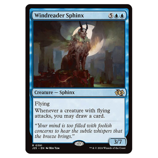 Windreader Sphinx 0391 card from the Magic The Gathering set Foundations Jumpstart