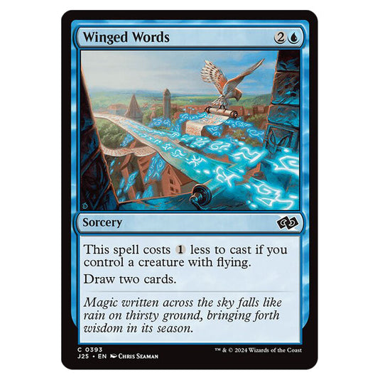 Winged Words 0393 card from the Magic The Gathering set Foundations Jumpstart