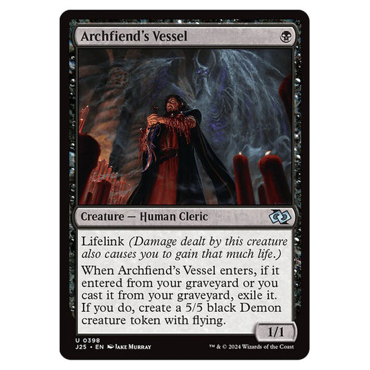 Archfiend's Vessel 0398 card from the Magic The Gathering set Foundations Jumpstart