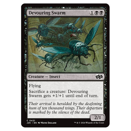 Devouring Swarm 0421 card from the Magic The Gathering set Foundations Jumpstart