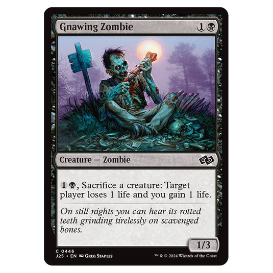 Gnawing Zombie 0446 card from the Magic The Gathering set Foundations Jumpstart