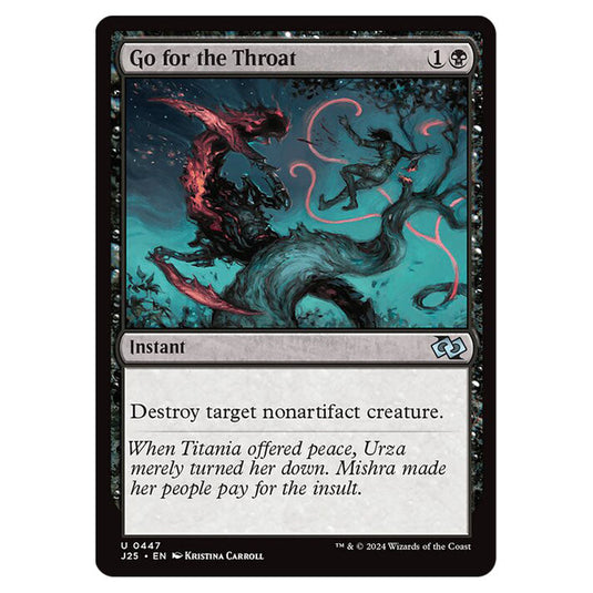 Go for the Throat 0447 card from the Magic The Gathering set Foundations Jumpstart