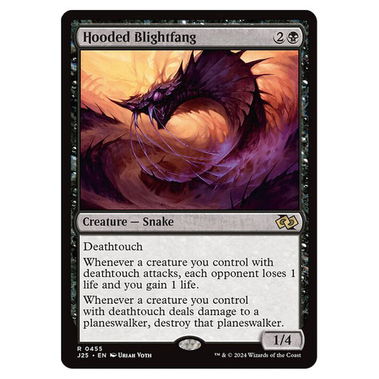 Hooded Blightfang 0455 card from the Magic The Gathering set Foundations Jumpstart