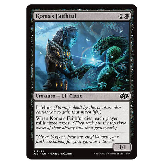 Koma's Faithful 0457 card from the Magic The Gathering set Foundations Jumpstart