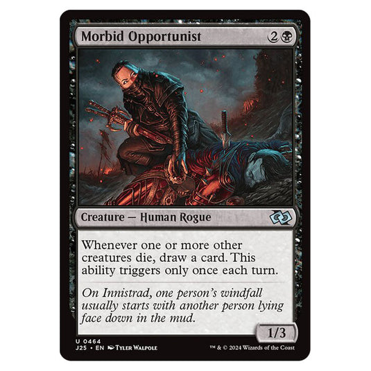 Morbid Opportunist 0464 card from the Magic The Gathering set Foundations Jumpstart