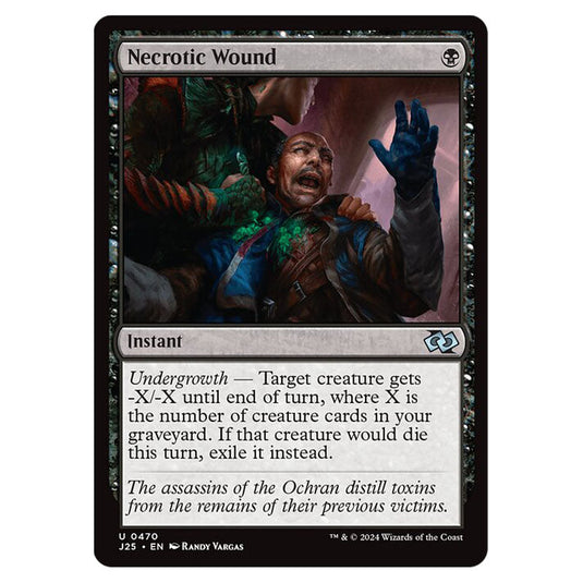 Necrotic Wound 0470 card from the Magic The Gathering set Foundations Jumpstart