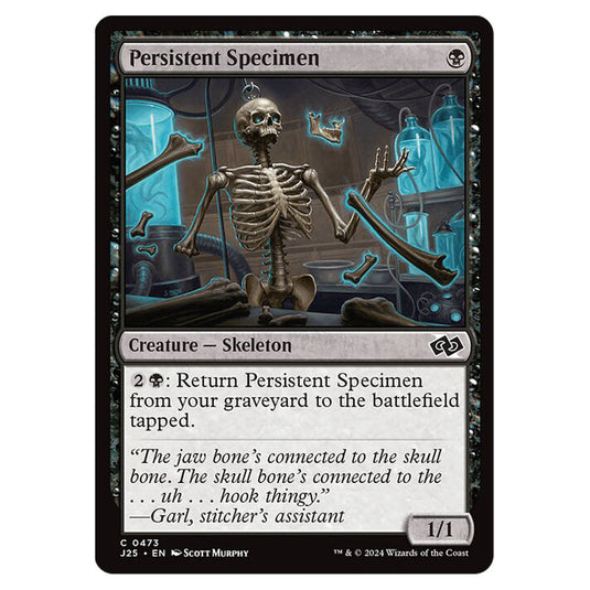 Persistent Specimen 0473 card from the Magic The Gathering set Foundations Jumpstart