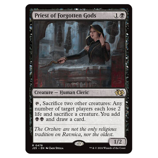 Priest of Forgotten Gods 0478 card from the Magic The Gathering set Foundations Jumpstart