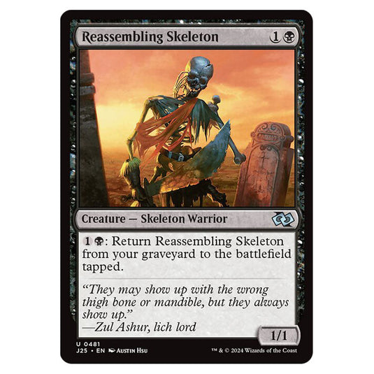 Reassembling Skeleton 0481 card from the Magic The Gathering set Foundations Jumpstart