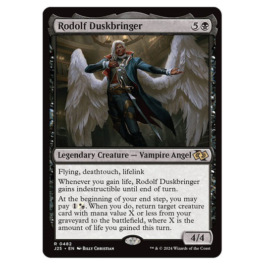 Rodolf Duskbringer 0482 card from the Magic The Gathering set Foundations Jumpstart