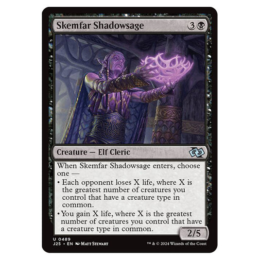 Skemfar Shadowsage 0489 card from the Magic The Gathering set Foundations Jumpstart