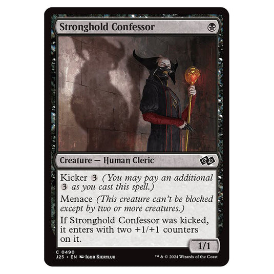 Stronghold Confessor 0490 card from the Magic The Gathering set Foundations Jumpstart