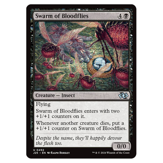 Swarm of Bloodflies 0492 card from the Magic The Gathering set Foundations Jumpstart